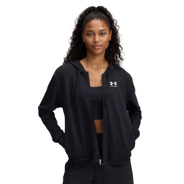Bluza Under Armour Ua Rival Terry Fz Damskie. Czarne bluzy bez kaptura Under Armour, s, bez wzorów, bez kaptura, na fitness i siłownię. Za 312.50 zł.