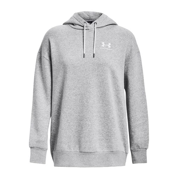 Damska bluza z kapturem Under Armour Essential Flc OS. Białe bluzy Under Armour, s, bez wzorów, z dzianiny, z kapturem, na fitness i siłownię. Za 282.28 zł.