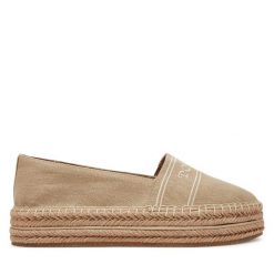 Espadryle Tommy Hilfiger. Brązowe espadryle Tommy Hilfiger, bez wzorów, z denimu, bez obcasa. Za 329.99 zł.