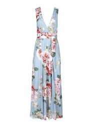 Lisca Sukienka "Hawaii" w kolorze błękitnym ze wzorem rozmiar: M. Niebieskie sukienki Lisca, m, bez wzorów, z tkaniny, bez kołnierzyka, bez ramiączek, maxi. Za 86.78 zł.