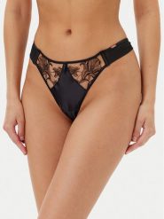 Hunkemöller Stringi Anouk 300949 Czarny. Czarne stringi Hunkemöller, bez wzorów, z syntetyku. Za 69.99 zł.