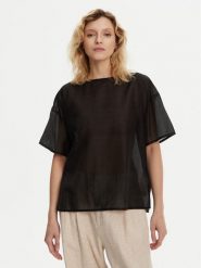 Bomboogie Bluzka SW9008TLYA5 Czarny Relaxed Fit. Czarne bluzki Bomboogie, bez wzorów, z lyocellu, bez kołnierzyka, bez ramiączek. Za 269.99 zł.