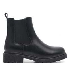 Botki Jenny Fairy. Czarne botki Jenny Fairy, bez wzorów, bez obcasa, na płaskiej podeszwie, bez zapięcia. Za 139.99 zł.