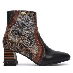 Botki Laura Vita. Czarne botki LAURA VITA, bez wzorów, bez obcasa, na słupku, bez zapięcia. Za 689.99 zł.