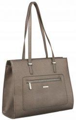 Shopperka srebrna David Jones CH21081. Szare torebki klasyczne David Jones, bez wzorów, ze skóry ekologicznej, eleganckie, duże, bez dodatków. Za 170.99 zł.