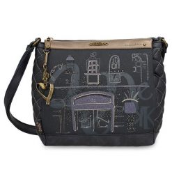 Granatowa Torebka Anekke Modna Damska Listonoszka. Niebieskie listonoszki Anekke, z aplikacjami, zdobione, bez dodatków. Za 369.00 zł.