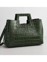 Maison héritage PARIS Skórzana torebka "Jane" w kolorze ciemnozielonym - 34 x 26 x 11 cm rozmiar: onesize. Zielone torebki klasyczne maison héritage PARIS, bez wzorów, z materiału, przez ramię, bez dodatków. Za 411.38 zł.