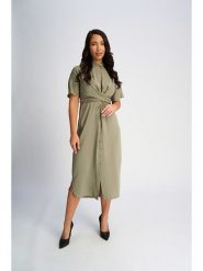 Marks & Spencer Sukienka w kolorze khaki rozmiar: 44/L31. Brązowe sukienki Marks & Spencer, l, bez wzorów, bez kołnierzyka, bez ramiączek, midi. Za 69.91 zł.