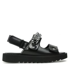 Sandały ONLY Shoes. Czarne sandały ONLY SHOES, bez wzorów, bez obcasa, na płaskiej podeszwie, bez zapięcia. Za 229.99 zł.