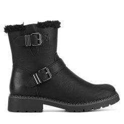 Botki Clara Barson. Czarne botki Clara Barson, bez wzorów, bez obcasa, na płaskiej podeszwie, bez zapięcia. Za 118.99 zł.