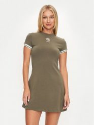 Guess Sukienka codzienna Elea V4YK00 KCDN0 Khaki Regular Fit. Brązowe sukienki Guess, na co dzień, xl, z aplikacjami, z wiskozy, bez kołnierzyka, bez ramiączek, proste. Za 239.99 zł.