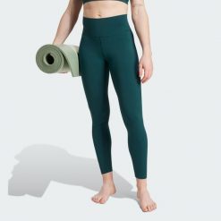 Legginsy All Me 7/8. Niebieskie legginsy adidas, bez wzorów, z materiału, sportowe. Za 279.00 zł.