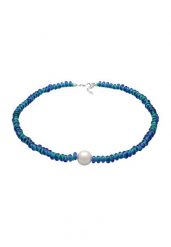 Elli Damskie koraliki w kształcie dysku z koralikami z nasion muszli i koralikami heishi ze srebra próby 925 Sterling Silver Naszyjniki 1 ct. Szare naszyjniki Elli, z materiału, z perłą, srebrne. Za 152.14 zł.