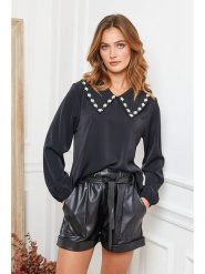 Joséfine Bluzka "Ashton" w kolorze czarnym rozmiar: M. Czarne bluzki Joséfine, m, bez wzorów, bez kołnierzyka, bez ramiączek. Za 130.99 zł.