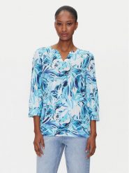 Olsen Bluzka 11105044 Niebieski Regular Fit. Niebieskie bluzki Olsen, bez wzorów, z bawełny, bez kołnierzyka, bez ramiączek. Za 239.99 zł.