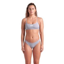 Strój Kąpielowy damski Arena Bikini Bandeau Solid dwuczęściowy. Szare bikini Arena, bez wzorów. Za 129.99 zł.