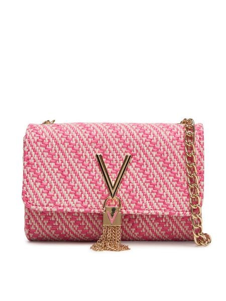 Valentino Torebka Divina Summer VBS9XI03S Różowy. Czerwone kopertówki Valentino, bez wzorów, ze skóry, wizytowe, bez dodatków. Za 259.99 zł.