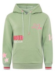Zwillingsherz Bluza "Bonjour ZH" w kolorze zielonym rozmiar: L/XL. Zielone bluzy z kapturem Zwillingsherz, l, bez wzorów, z kapturem. Za 152.48 zł.