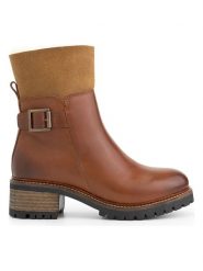 Mysa Skórzane botki "Dahlia" w kolorze brązowym rozmiar: 39. Brązowe botki mysa, bez wzorów, z materiału, eleganckie, bez obcasa, bez zapięcia. Za 280.79 zł.