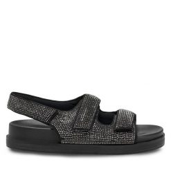 Sandały ONLY Shoes. Czarne sandały ONLY SHOES, bez wzorów, bez obcasa, na płaskiej podeszwie, bez zapięcia. Za 189.99 zł.