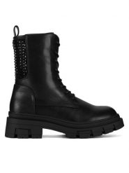 JENNY Botki WFA2876-1 Czarny. Czarne botki Jenny, bez wzorów, bez obcasa, na płaskiej podeszwie, bez zapięcia. Za 159.99 zł.
