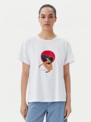 Liu Jo Beachwear T-Shirt q-roa-35173 Biały Regular Fit. Białe t-shirty Liu Jo Beachwear, m, bez wzorów, z bawełny, bez kołnierzyka, bez ramiączek. Za 268.64 zł.