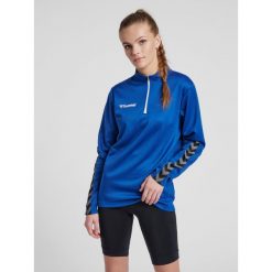 Bluza do piłki nożnej damska Hummel demi-zip hml AUTHENTIC. Niebieskie bluzy Hummel, l, bez wzorów, z poliamidu, bez kaptura, na fitness i siłownię. Za 167.35 zł.