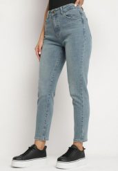Jasnoniebieskie Jeansy z Bawełny z Wysokim Stanem Irimori. Niebieskie jeansy Born2be, xs, z aplikacjami, z bawełny, eleganckie, z podwyższonym stanem. W wyprzedaży za 101.99 zł.