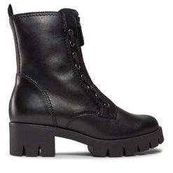 Botki Gabor. Czarne botki Gabor, bez wzorów, bez obcasa, na słupku, bez zapięcia. Za 409.99 zł.