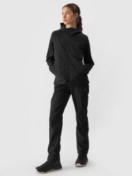 4F Kurtka softshell wiatroodporna membrana 5000 damska - czarna XL. Czarne kurtki 4f, na zimę, m, bez wzorów, z dzianiny, z kapturem, wspinaczkowe, windstopper. W wyprzedaży za 139.99 zł.