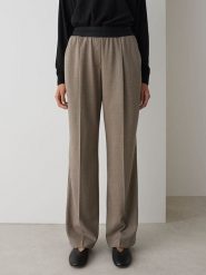 OPUS Spodnie w kolorze karmelowo-czarnym rozmiar: 36. Brązowe spodnie materiałowe Opus, bez wzorów, z materiału, z podwyższonym stanem. Za 165.99 zł.