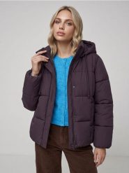 Pikowana kurtka puffer z kapturem i ściągaczami - fioletowy. Fioletowe kurtki Sinsay, l, bez wzorów, z kapturem. Za 79.99 zł.