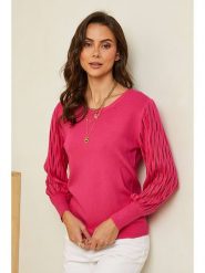 Soft Cashmere Sweter w kolorze różowym rozmiar: 38/40. Różowe swetry Soft Cashmere, bez wzorów, z kaszmiru, klasyczne, bez ramiączek. Za 125.25 zł.
