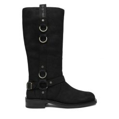 Kozaki G-Star Raw. Czarne kozaki G-Star Raw, bez wzorów, retro, bez obcasa, na płaskiej podeszwie, bez zapięcia. Za 599.99 zł.