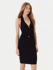 Marciano Guess Sukienka dzianinowa 5YGK17 5875Z Czarny Regular Fit. Czarne sukienki Marciano Guess, z aplikacjami, z dzianiny, bez kołnierzyka, bez ramiączek. Za 369.99 zł.