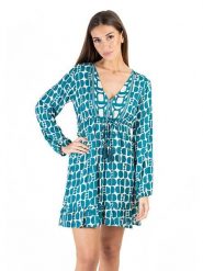 Isla Bonita by SIGRIS Sukienka w kolorze niebieskim rozmiar: XL. Niebieskie sukienki Isla Bonita by SIGRIS, xl, bez wzorów, z wiskozy, bez kołnierzyka, bez ramiączek, mini. Za 123.25 zł.