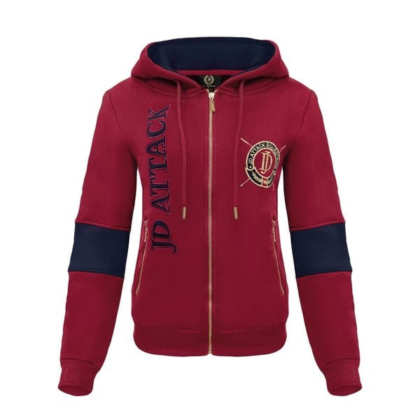 Bluza z zamkiem JD ATTACK Stefanie. Czerwone bluzy JD ATTACK, l, bez wzorów, z bawełny, bez ramiączek, bez kaptura. Za 189.00 zł.