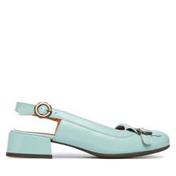 Czółenka Fly London. Zielone czółenka Fly London, bez wzorów, bez obcasa, bez zapięcia. Za 716.99 zł.