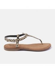 Lazamani Skórzane sandały w kolorze beżowo-brązowym rozmiar: 39. Brązowe sandały Lazamani, bez wzorów, klasyczne, z otwartym noskiem, bez obcasa, bez zapięcia. Za 136.13 zł.