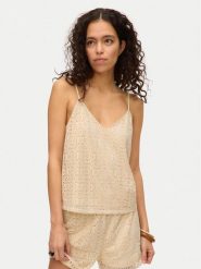 Vero Moda Top Maya 10325031 Beżowy Regular Fit. Brązowe topy Vero Moda, xs, bez wzorów, z syntetyku, bez kołnierzyka, bez ramiączek. Za 59.99 zł.