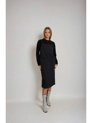 Monki Sukienka w kolorze antracytowym rozmiar: M. Czarne sukienki Monki, na co dzień, m, bez wzorów, z bawełny, bez kołnierzyka, bez ramiączek, midi, proste. Za 43.99 zł.