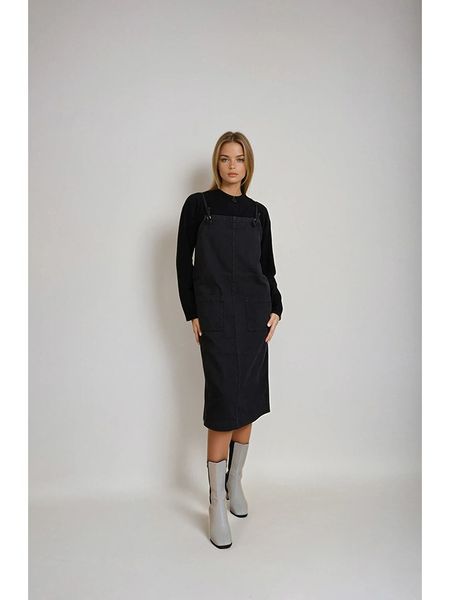 Monki Sukienka w kolorze antracytowym rozmiar: M. Czarne sukienki Monki, na co dzień, m, bez wzorów, z bawełny, bez kołnierzyka, bez ramiączek, midi, proste. Za 43.99 zł.