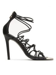 Just Cavalli Sandały 74RB3S22 Czarny. Czarne sandały Just Cavalli, bez wzorów, ze skóry, bez obcasa, na szpilce, bez zapięcia. Za 1,339.00 zł.
