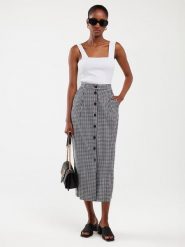 BIG STAR Spódnica w kolorze czarno-białym rozmiar: M. Białe spódnice BIG STAR, na co dzień, m, bez wzorów, z bawełny, retro, maxi, proste. Za 119.99 zł.