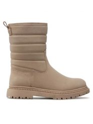 DeeZee Botki CS5911-01 Beżowy. Brązowe botki DeeZee, bez wzorów, ze skóry, bez obcasa, na płaskiej podeszwie, bez zapięcia. Za 95.99 zł.