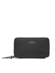 Tommy Hilfiger Portfel Th Leather Med Za Wallet AW0AW18939 Czarny. Czarne portfele Tommy Hilfiger, bez wzorów, ze skóry. Za 289.99 zł.
