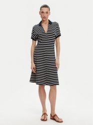 Tommy Hilfiger Sukienka codzienna WW0WW44513 Granatowy Regular Fit. Niebieskie sukienki Tommy Hilfiger, na co dzień, s, bez wzorów, z bawełny, bez kołnierzyka, bez ramiączek, proste. Za 379.99 zł.
