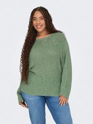 ONLY Carmakoma Sweter "Geena" w kolorze zielonym rozmiar: 46/48. Zielone swetry Only Carmakoma, bez wzorów, ze splotem, bez ramiączek. Za 61.75 zł.