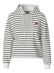 Pieces Bluza "Chilli" w kolorze kremowo-czarnym rozmiar: XS. Brązowe bluzy Pieces, xs, bez wzorów, z kapturem. Za 92.42 zł.