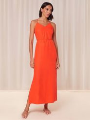 Triumph Sukienka w kolorze pomarańczowym rozmiar: 38. Pomarańczowe sukienki Triumph, bez wzorów, z lyocellu, bez kołnierzyka, bez ramiączek, maxi. Za 127.35 zł.